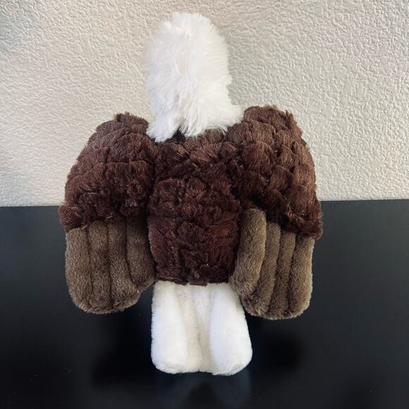 Wild Republic Bald Eagle Soft Plush Toy 9” Tall in White Brown Yellow - Picture 3 of 9